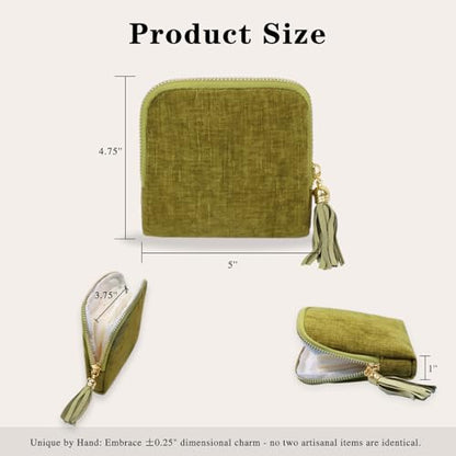 Stratalife Small Travel Jewelry Case, Portable Velvet Storgae Pouch - color: Green