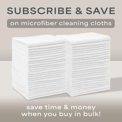 S&T INC. Microfiber Cleaning Cloth, 50 Pack, 11.5" x 11.5", White