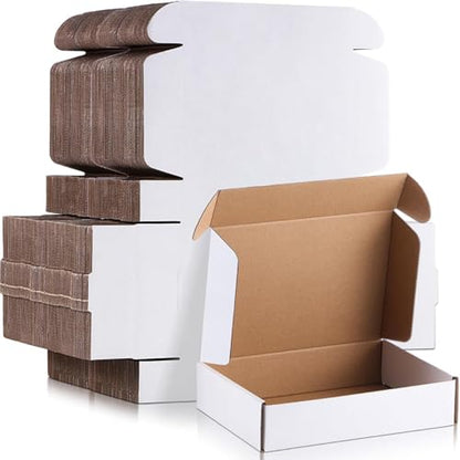 Qilery 100 Pcs 5.9 x 3.9 x 1.2 Inches Mailing Boxes White Mailer Boxes - size: 5.9 x 3.9 x 1.2 Inches