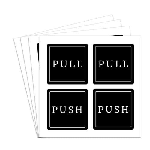 dealzEpic - PULL and PUSH Stickers - Black Self Adhesive Peel and Stick PULL and PUSH Signs - 4x4cm - color: Black PULL and Push Sign Stickers (4x4cm)