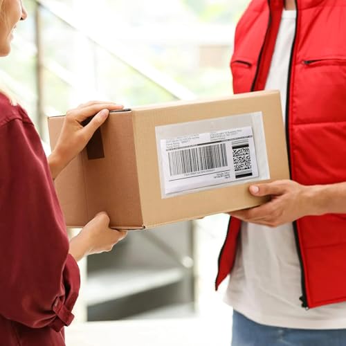 500 Pcs 9.5 x 12 Clear Packing List Envelopes Compatible with 8.5 x 11 inch Packing Envelopes for Shipping Mailing Pouch Enclosed Bags with Packing Slips Invoice Label