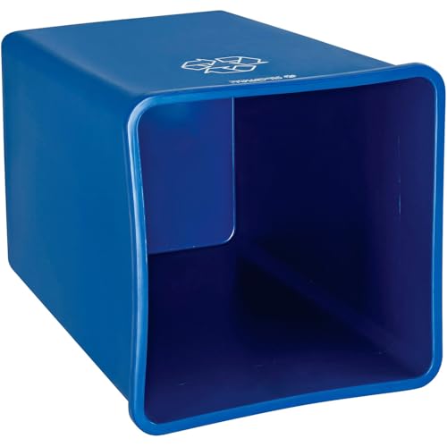 Global Industrial Square Plastic Recycling Trash Can, 35 Gallon Capacity - color: Blue
