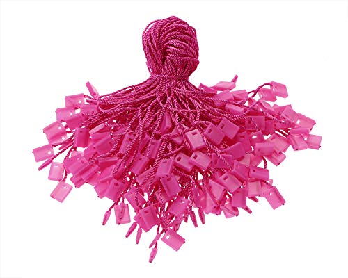 Tupalizy 7 Inch Nylon Hang Tag String for Clothes Gift Bags Price Tags Shoes Snap Lock Pin Loop Fastener Hook Ties Tag Rope for Belts Pocket Squares Luggage Label Attachment, 120PCS (Rose Red) - color: Rose Red