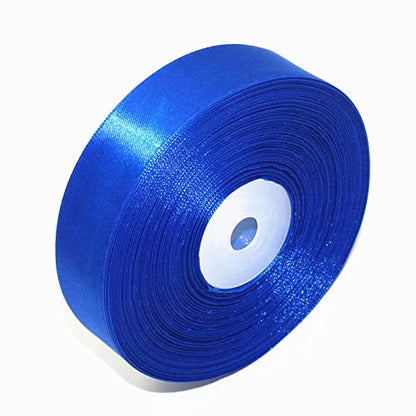 Blue Satin Ribbon 1 Inch for Gift Wrapping, 50 Yards in Length - color: Sapphire Blue, size: 1"