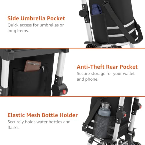 Stair Climbing Shopping Cart for Groceries, 3-in-1 Foldable