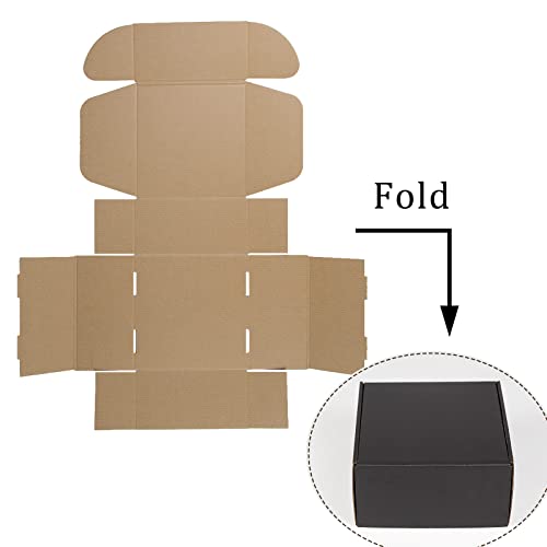 8x8x4 Inches Shipping Boxes Pack of 25, Packaging Corrugated Cardboard Mailer Boxes for Small Bussiness, Black - size: 8 x 8 x 4 inch