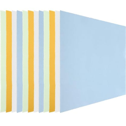 Frienda 12 Pack Large Glass Cleaning Cloth, Green, Yellow, Blue, Light Gray - color: Green, Yellow, Blue, Light Gray
