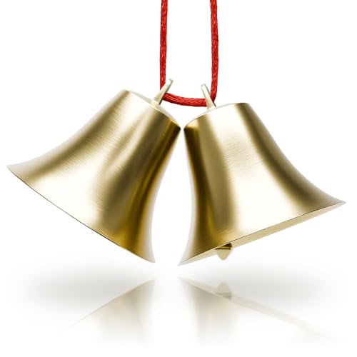 2 Pcs Bells for Door Knob, 2 x 1.8 in, Vintage Solid Brass