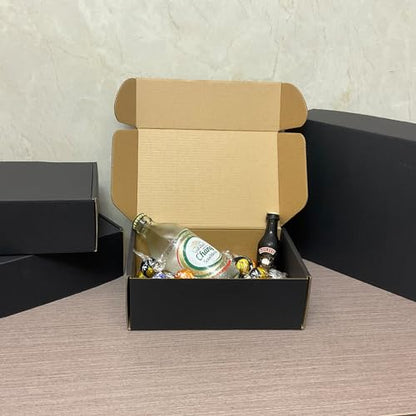 24 Pack 9x6x3 inches Black Shipping Boxes, Cardboard Packaging Mailing Box - size: 9x6x3 Inches