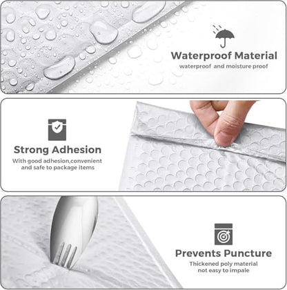 METRONIC Bubble Mailers 8.5x12" Padded Envelopes White 25 Pack Self Seal - color: White, size: 8.5x12" 25 pc
