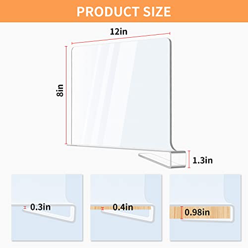 Acrylic Shelf Dividers, 10 Pack Clear Organizers for Closet Organization - color: 10pcs