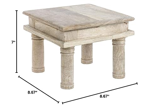HUBERT Display Riser Square Mango Wood Table Riser - 8 2/3"L x 8 2/3"W x 7"H