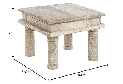 HUBERT Display Riser Square Mango Wood Table Riser - 8 2/3"L x 8 2/3"W x 7"H