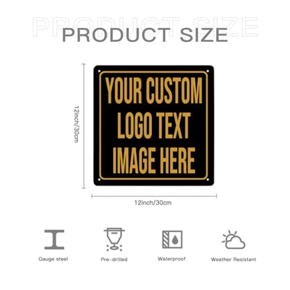 Custom Metal Signs - Personalized Signs for Office, Home, Bar - Indoor/Outdoor Use - 12"x12" - size: 12"x12"