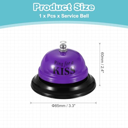 PATIKIL Desk Bell, 3.3" Service Call Bell Ringing, KISS, Purple - color: Purple(kiss)