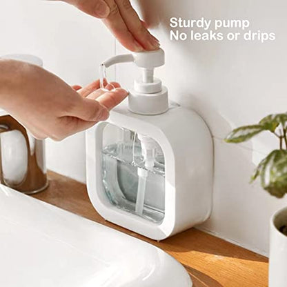 Soap Dispenser, Refillable Hand Soap Dispenser for Bathroom and Dish Soap Dispenser for Kitchen Sink, Liquid Soap Dispenser with Waterproof Label, White Bathroom Dispenser 10 Oz - color: White, 10oz