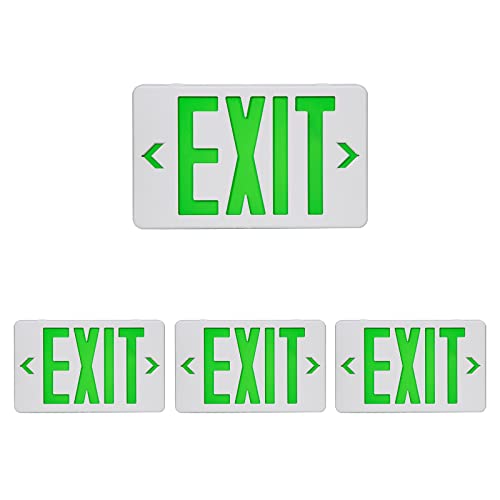 4 Pack LED Emergency Exit Sign, Universal Mount OSHA Compliant - color: Green, size: 4 Pack