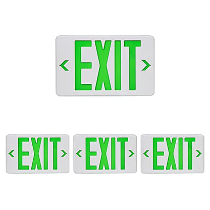 4 Pack LED Emergency Exit Sign, Universal Mount OSHA Compliant - color: Green, size: 4 Pack