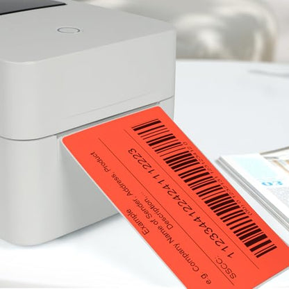 Direct Thermal Label Red Vinyl 4 x 6 Inch Printer Sticker 250 PCS - color: Red