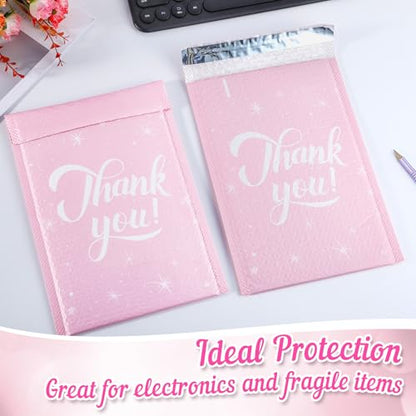 50 Pack Bubble Mailers, 6 x 10 Inch, Pink