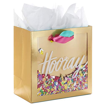 Hallmark Signature 7" Medium Gift Bag with Tissue Paper (Hooray Confetti) - size: 1 Count (Pack of 1)