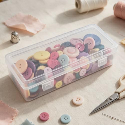 Goodma 8 Pieces Rectangular Empty Mini Clear Plastic Organizer Box - size: 165 x 65 x 35 mm