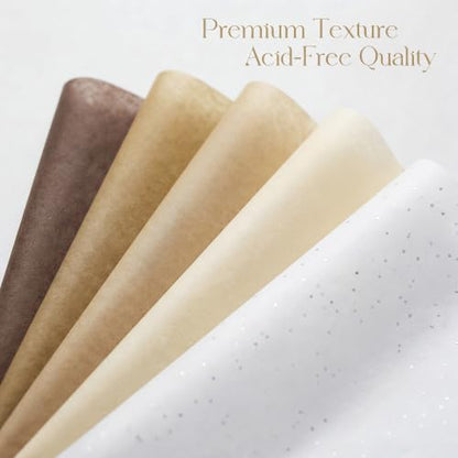 UNIQOOO 500 Sheets Brown Tissue Paper Bulk for Gift Bags, 20x14 Inch Gift Wrapping Tissue Paper, Acid Free 17gsm Western Tissue Paper for Thanksgiving Party Birthday DIY Crafts - color: Brown
