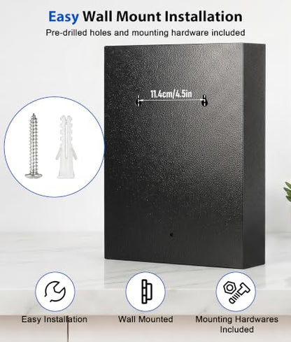 KYODOLED Key Box, 40-Key Lock Box with Combination Lock, Wall Mount, Black - color: Black-01