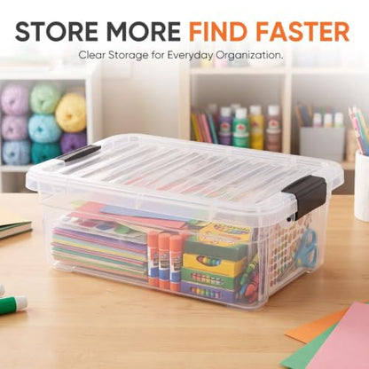 Superio 7.4 Quart Clear Plastic Storage Bin with Lid, Stackable Organizer Box, BPA-Free Storage Container for Home, Garage, School & Office, 2 Pack - size: 7.4 Quart