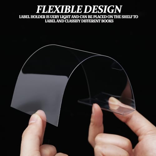 Containlol 30 Pcs PVC Shelf Label Holders with Insert Card, 6.5x3x0.6'' - size: 6.5x3x0.6''