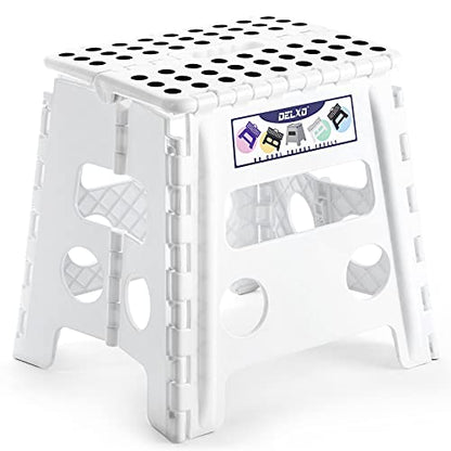 Delxo Folding Step Stool 13 Inch,300 Lbs Step Stool for Adults White - color: White, size: 13 Inch