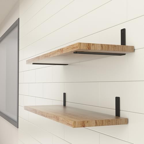 NEODROP 6-Pack 6 Inch Heavy Duty Shelf Brackets, Premium Floating L Bracket for Wall, Kitchen, Mantel Shelves Support | Quarter Inch (1/4") Thick | Black Powder Coated Steel - size: 6 Inch, style: 6 Pack