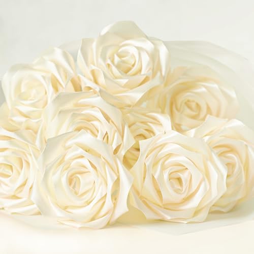 Mauproy Ivory Satin Ribbon, 1-1/2 Inch, 50 Yards - color: Ivory