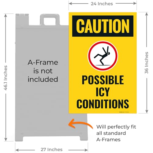 Caution Possible Ice Conditions Sign Kit, - size: 24x36 Inches, style: 2 Pack - Replacement Panels