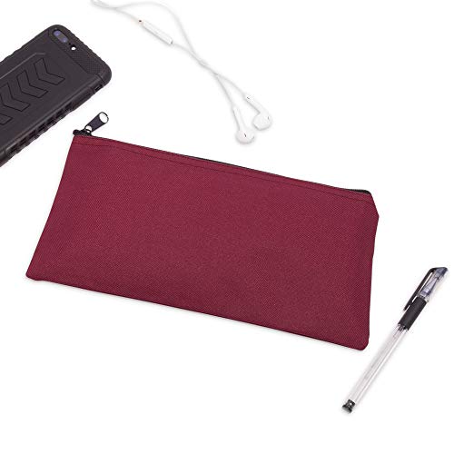 DALIX Zippered Money Pouch Bank Bag Security Deposit Bags Assorted Colors 6 PACK