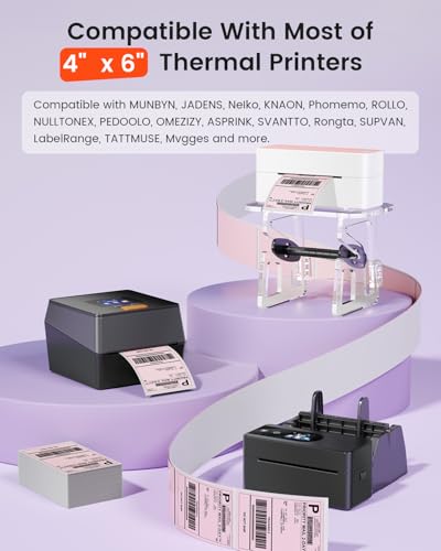 Phomemo 4x6 Thermal Shipping Label Pink (500 Pcs 4x6 Fanfold Labels) - color: Purple
