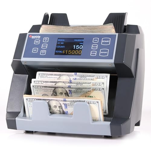 Cassida Money Bill Counter I Business Grade I 1,400 Notes/Min I 6600 UV/MG - size: Medium (6600 Uv/Mg)