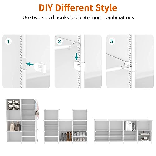 AWTATOS 6 Cube Closet Organizer Storage Shelves, White - color: White