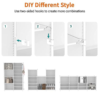 AWTATOS 6 Cube Closet Organizer Storage Shelves, White - color: White