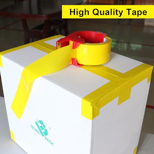 BOMEI PACK Heavy Duty Packing Tape 3 Rolls, 1.88 inches Wide, 55yds Length per roll, Yellow Refill for Packaging and Shipping for Carton Sealing Tape - color: yellow