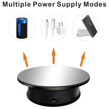 Motorized Rotating Display Stand 8 in, Adjustable Speed Revolving Turntable