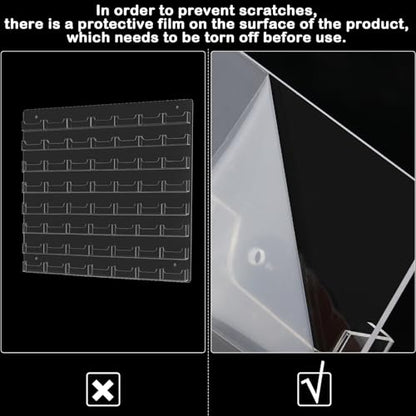 Hillban Acrylic Business Card Holder Wall Mount Office, 56 Pockets - size: 56 Pockets