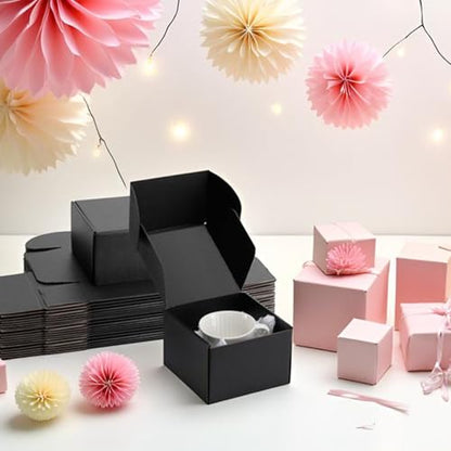 6x6x4 inch Black Shipping Boxes for Small Business- Set of 25 - color: Black, size: 6x6x4