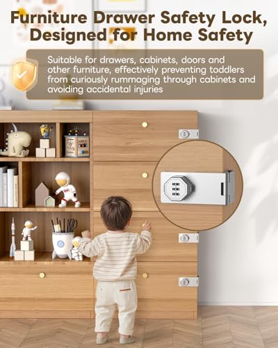 3-Digit Keyless Cabinet Lock with Combination Code - color: Silver