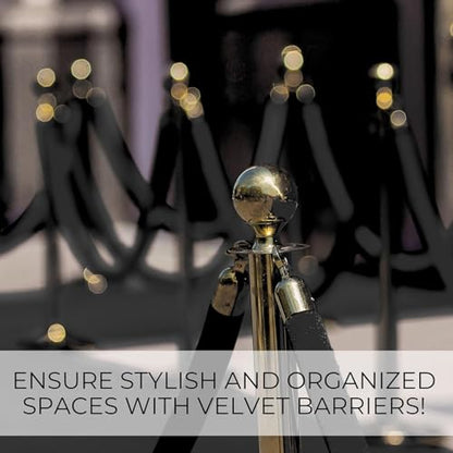 4 PCS Black Velvet Rope - 5 Ft Black Velvet Rope for Parties Crowd Queue Line for Ceremonies Safe Control Hanging Stanchion Tape - color: Black + Gold
