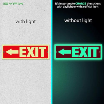 iSYFIX Exit Signs with Left Arrow, 12x4 Inch, 2 Pack - color: Plastic Left Glow, size: 2 Pk 12x4
