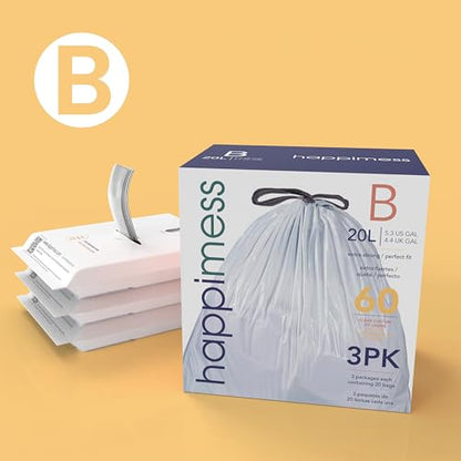 happimess 20-Count Unscented 5.3 Gal Trash Bags, Clear, Pack of 5 - color: Clear, size: 100 Count (Pack of 1)