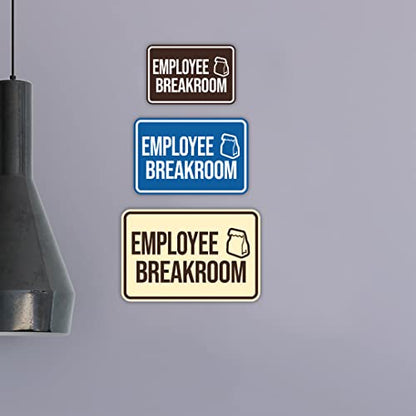 Classic Framed Employee Breakroom Sign (Brushed Gold) - Large - color: Brushed Gold, size: 6 x 8" - Medium (1 Pack)