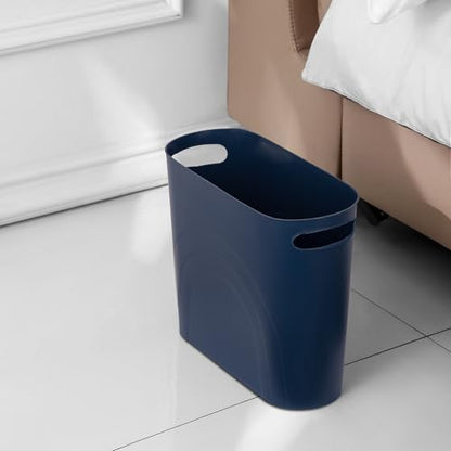 rejomiik Small Bathroom Trash Can, 3.5 Gallon Slim Garbage Can, 2 Pack Navy - color: Navy, size: 2 pack