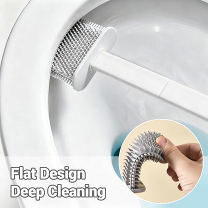 Toilet Brush Set, Bathroom Accessories, Toilet Bowl Cleaners, Deep Cleansing Multifunctional Hanging Toilet Brush Set for Bathroom(Pearl White) - color: Pearl White